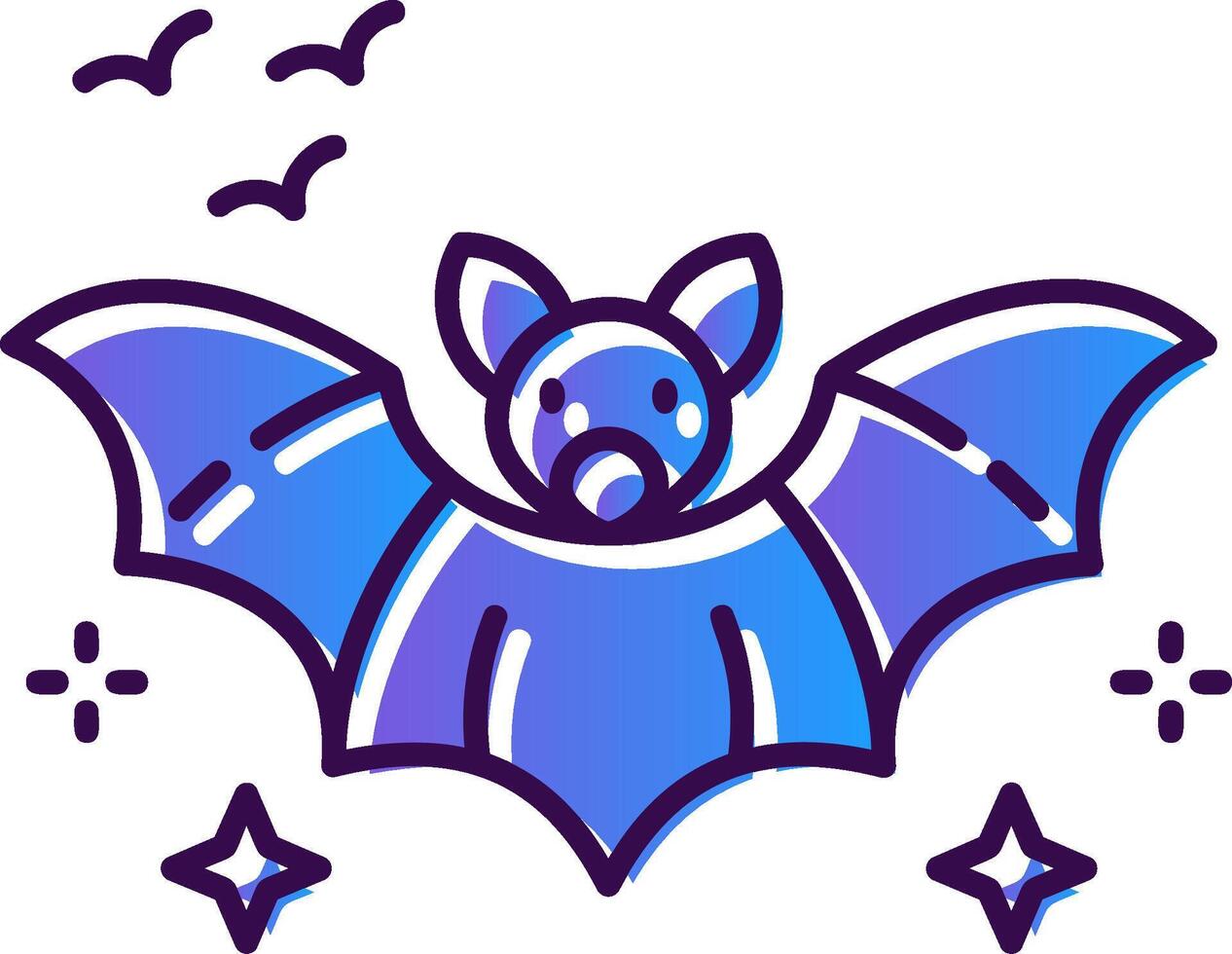 Bat Gradient Filled Icon vector