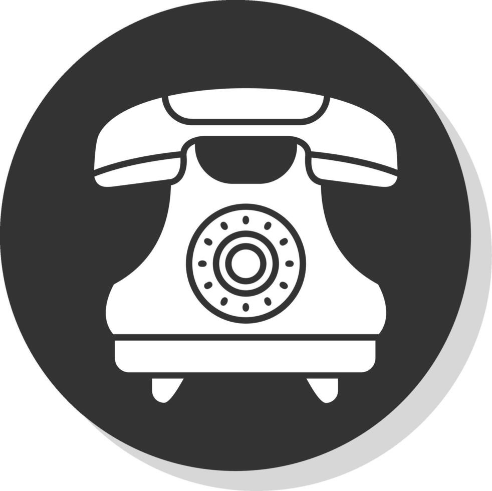 Telephone Glyph Grey Circle Icon vector