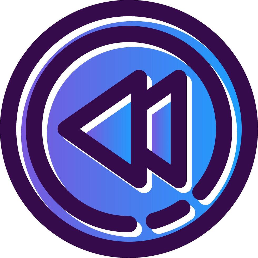 Rewind Gradient Filled Icon vector