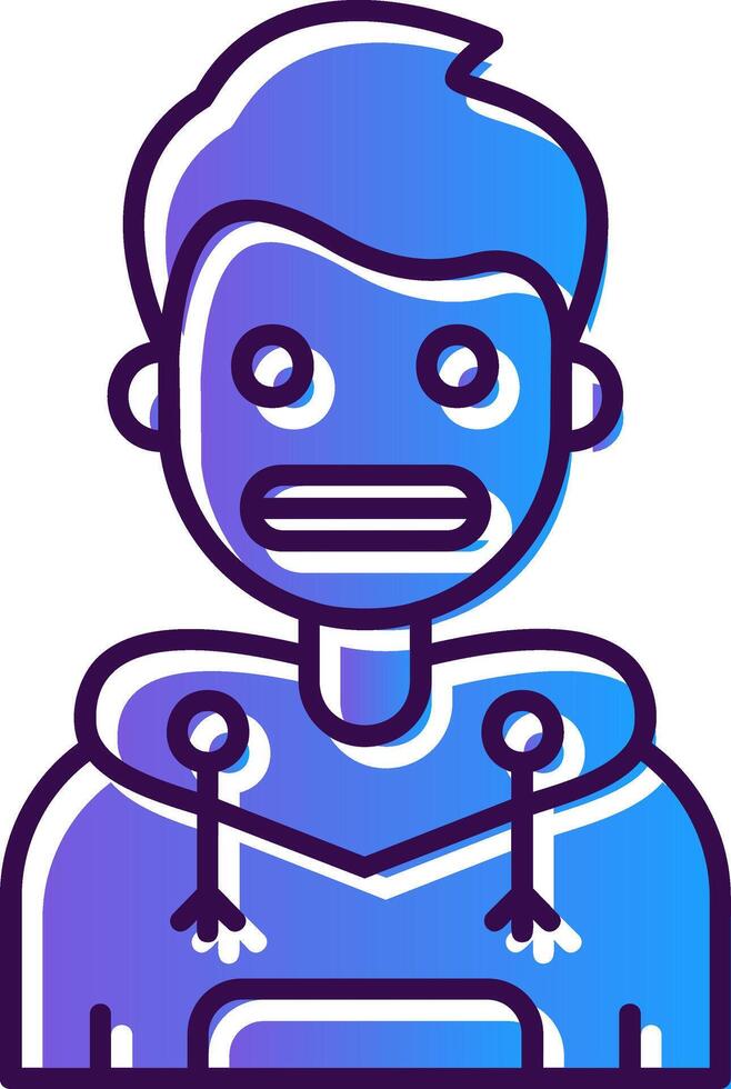 Shocked Gradient Filled Icon vector