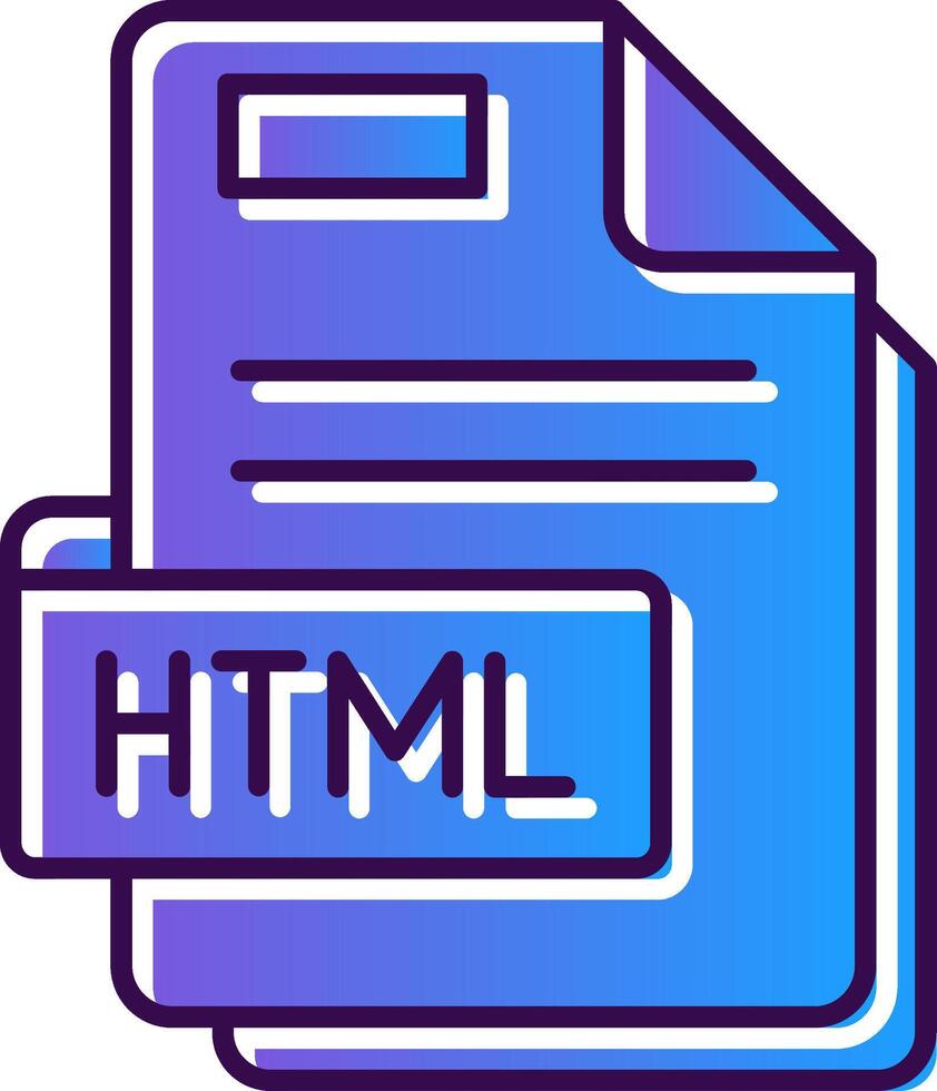 Html Gradient Filled Icon vector