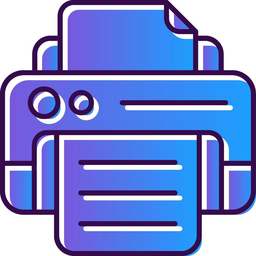 Print Gradient Filled Icon vector