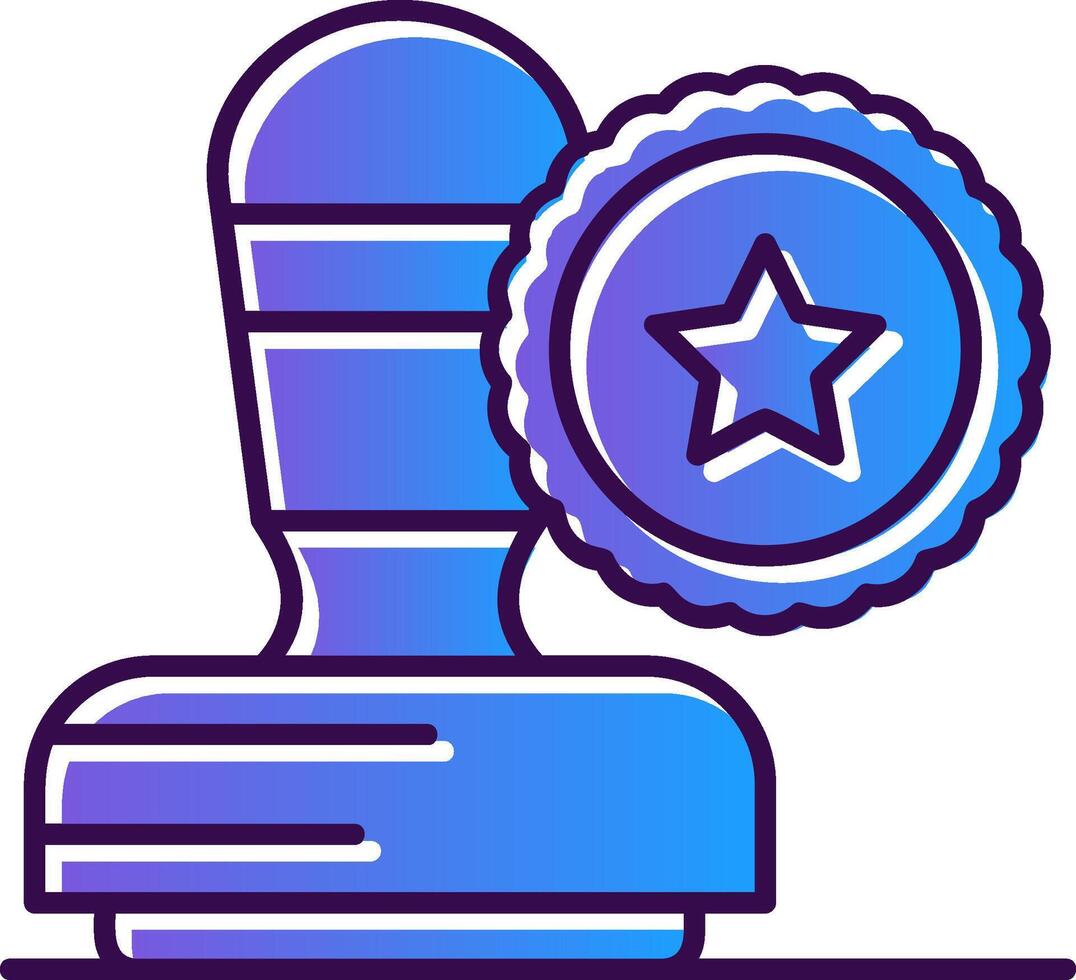 Stamp Gradient Filled Icon vector