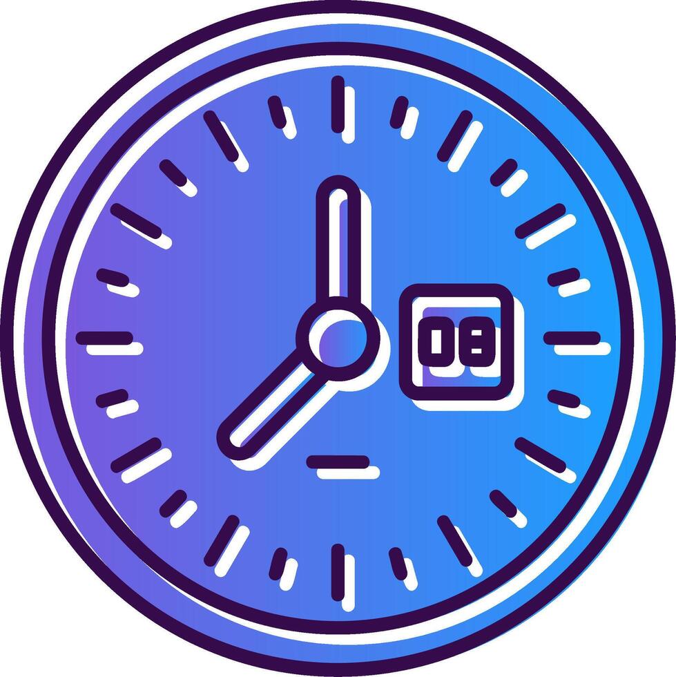 Clock Gradient Filled Icon vector