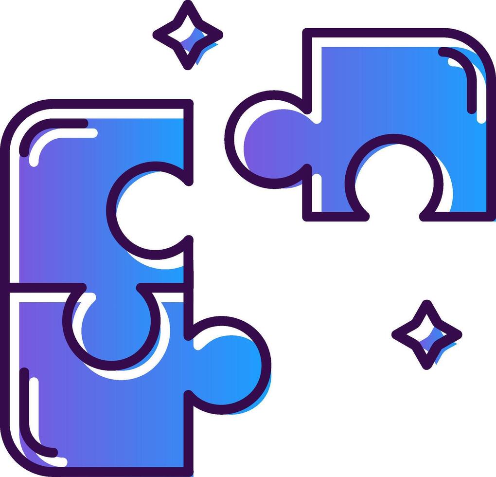 Puzzle Gradient Filled Icon vector