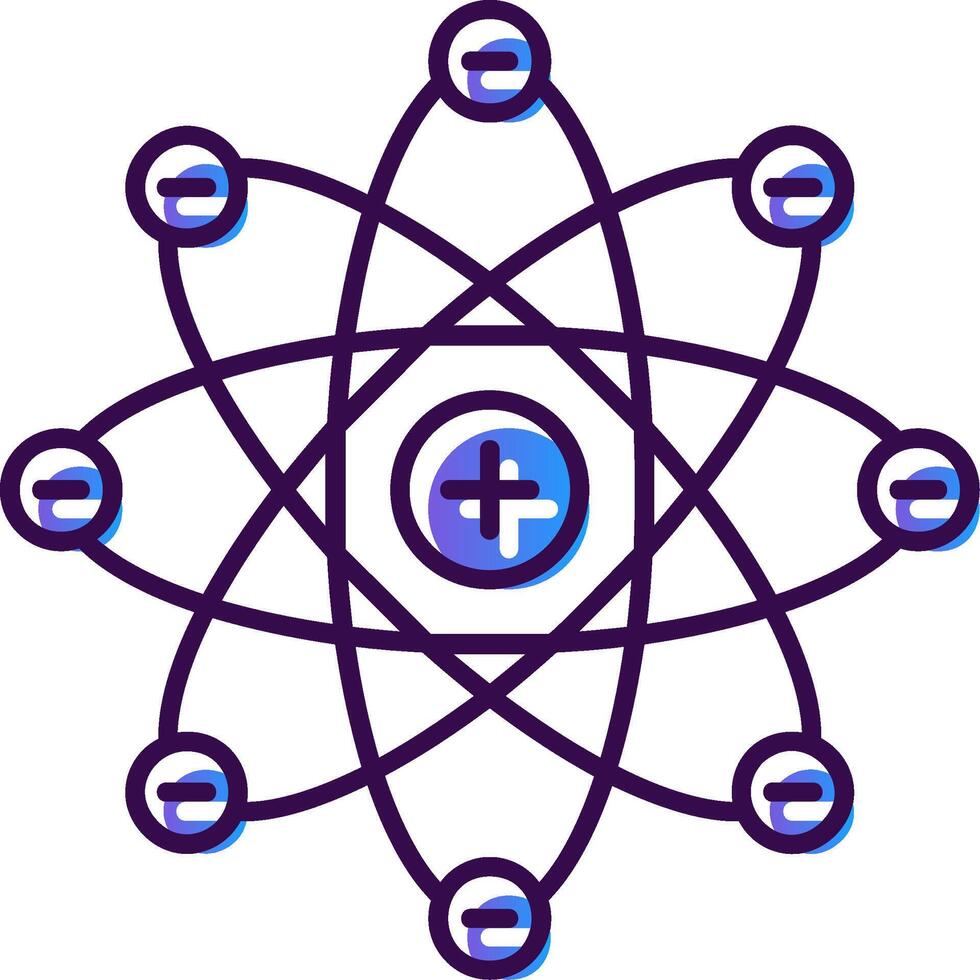 Atom Gradient Filled Icon vector