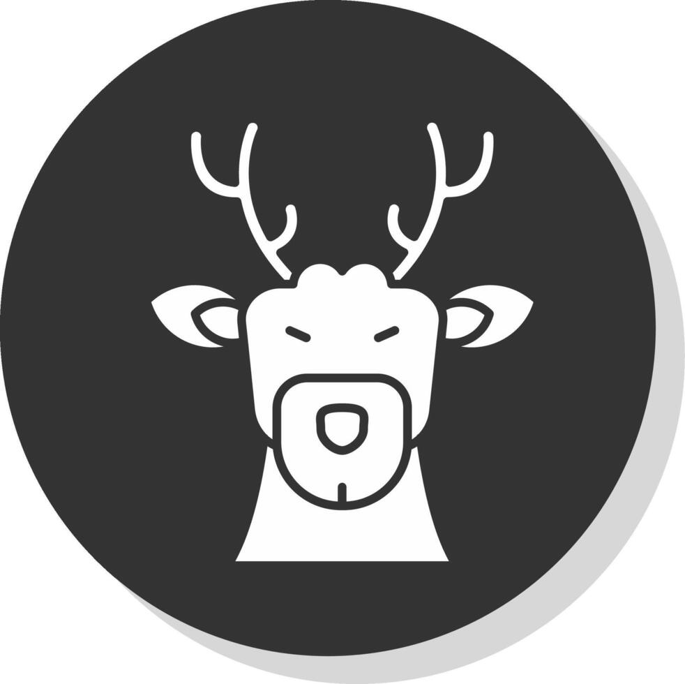 Deer Glyph Grey Circle Icon vector