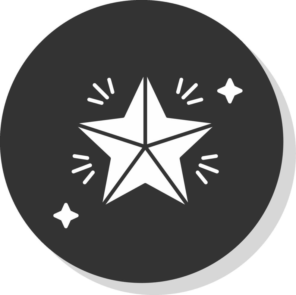 estrella glifo gris circulo icono vector