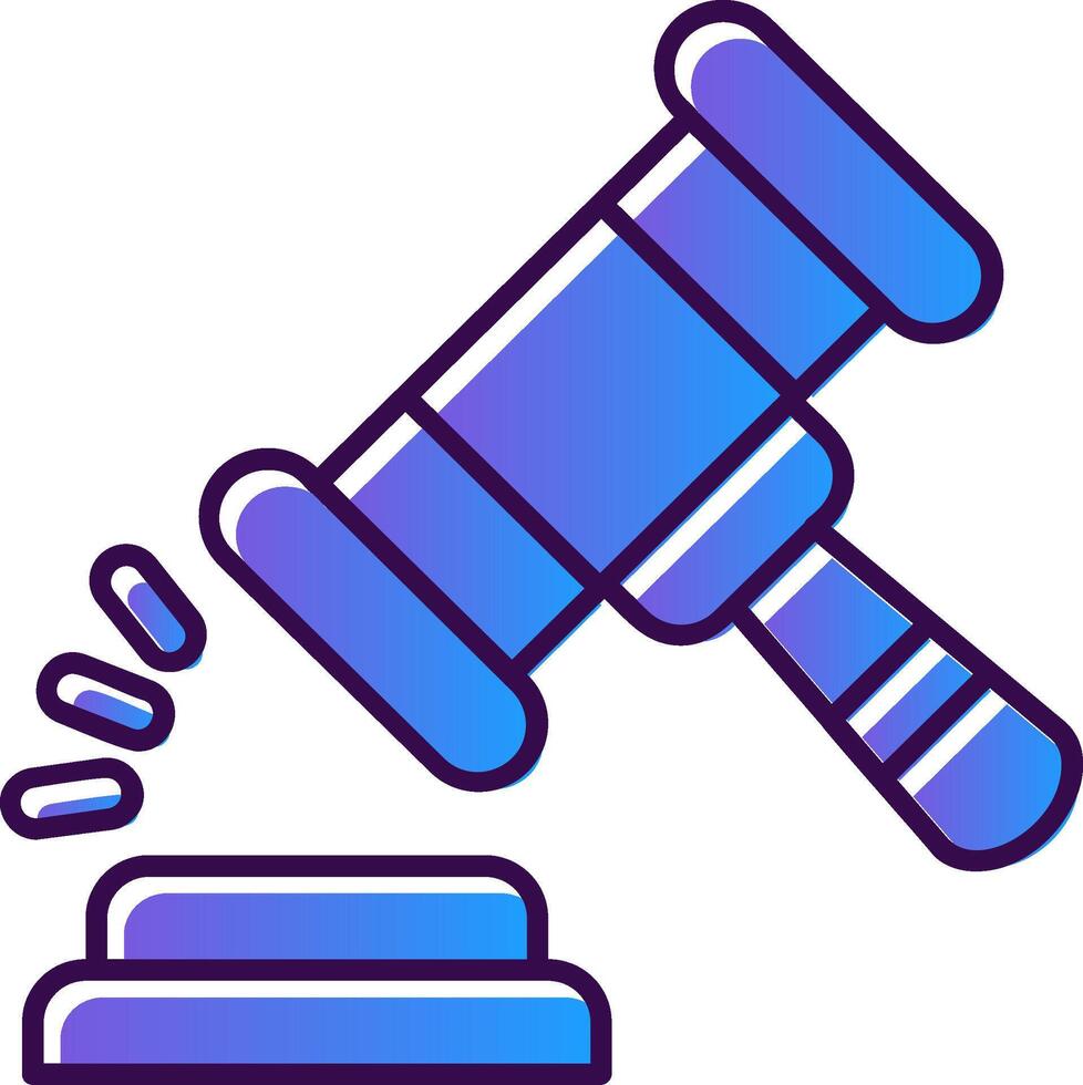 Gavel Gradient Filled Icon vector