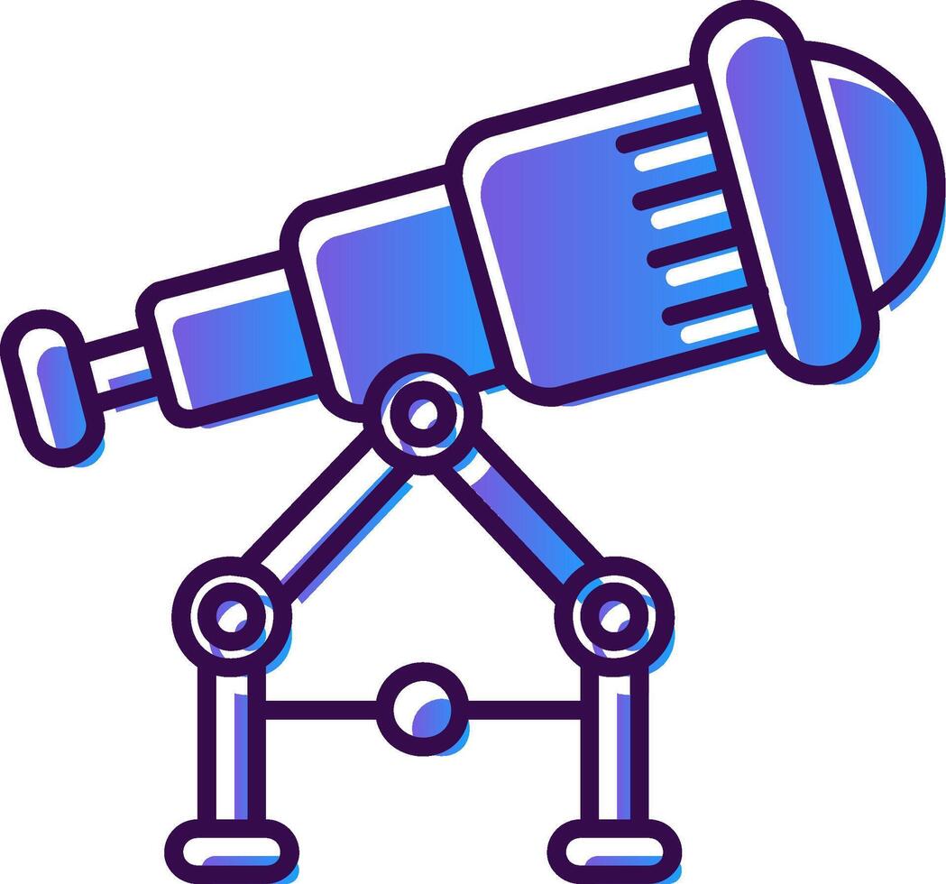telescopio degradado lleno icono vector