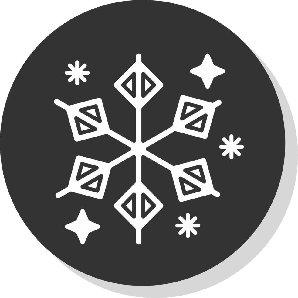 invierno glifo gris circulo icono vector