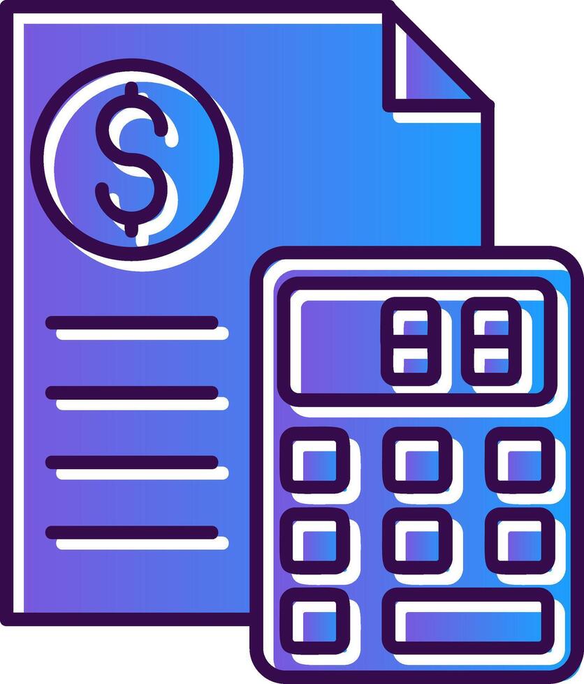 Calculator Gradient Filled Icon vector