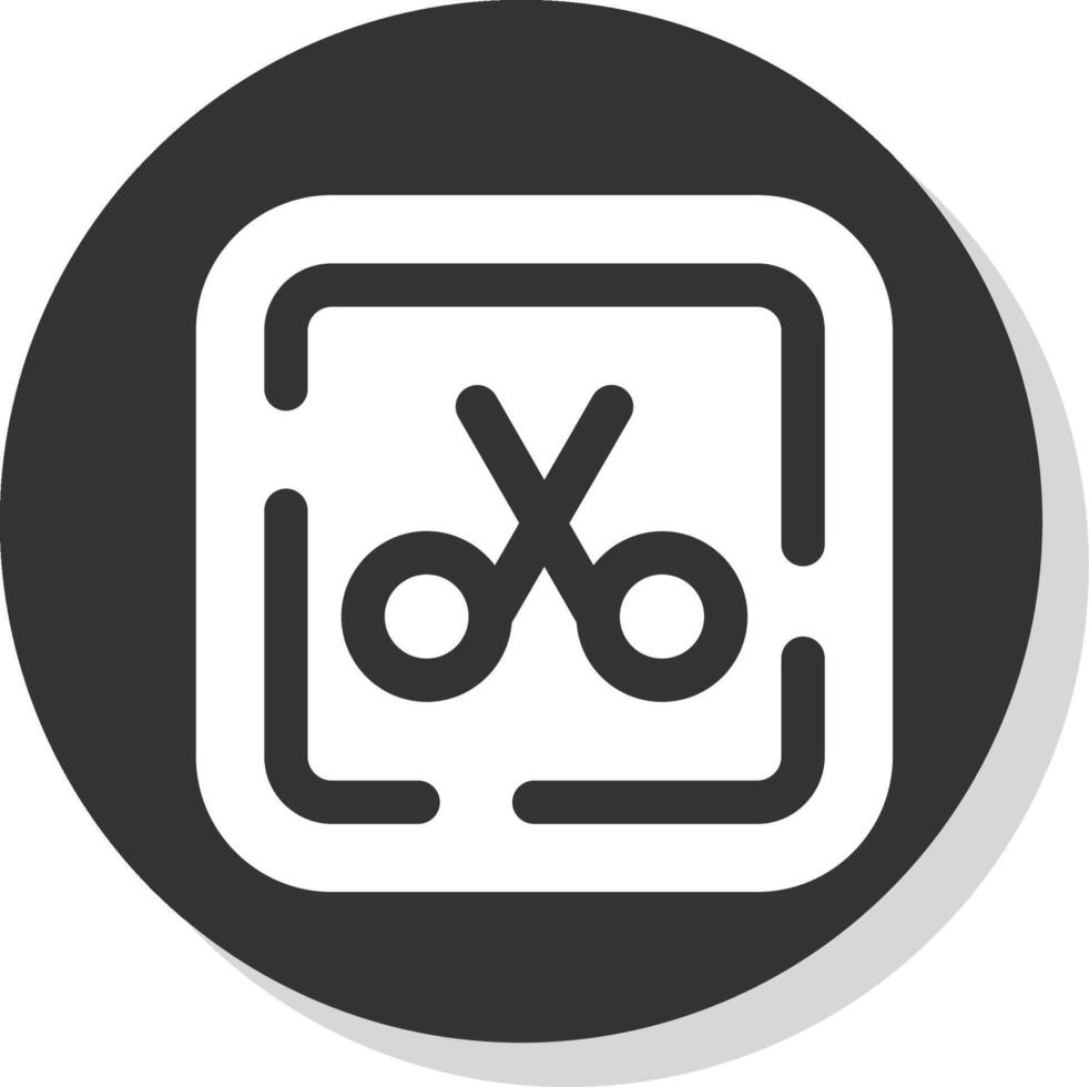 Scissor Glyph Grey Circle Icon vector