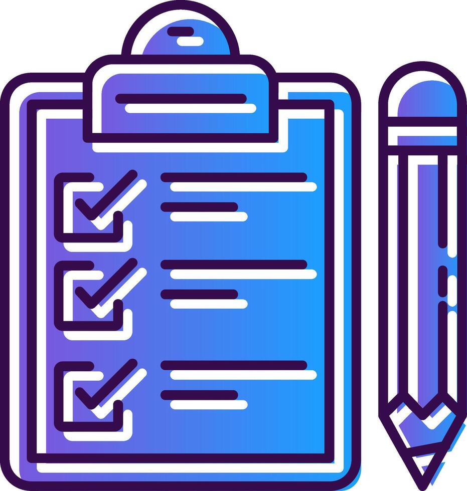 Exam Gradient Filled Icon vector