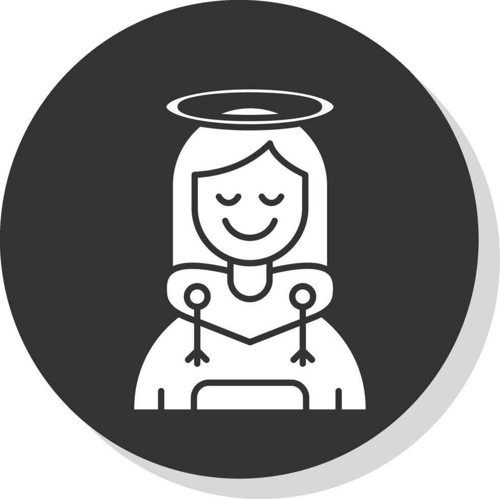 Angel Glyph Grey Circle Icon vector