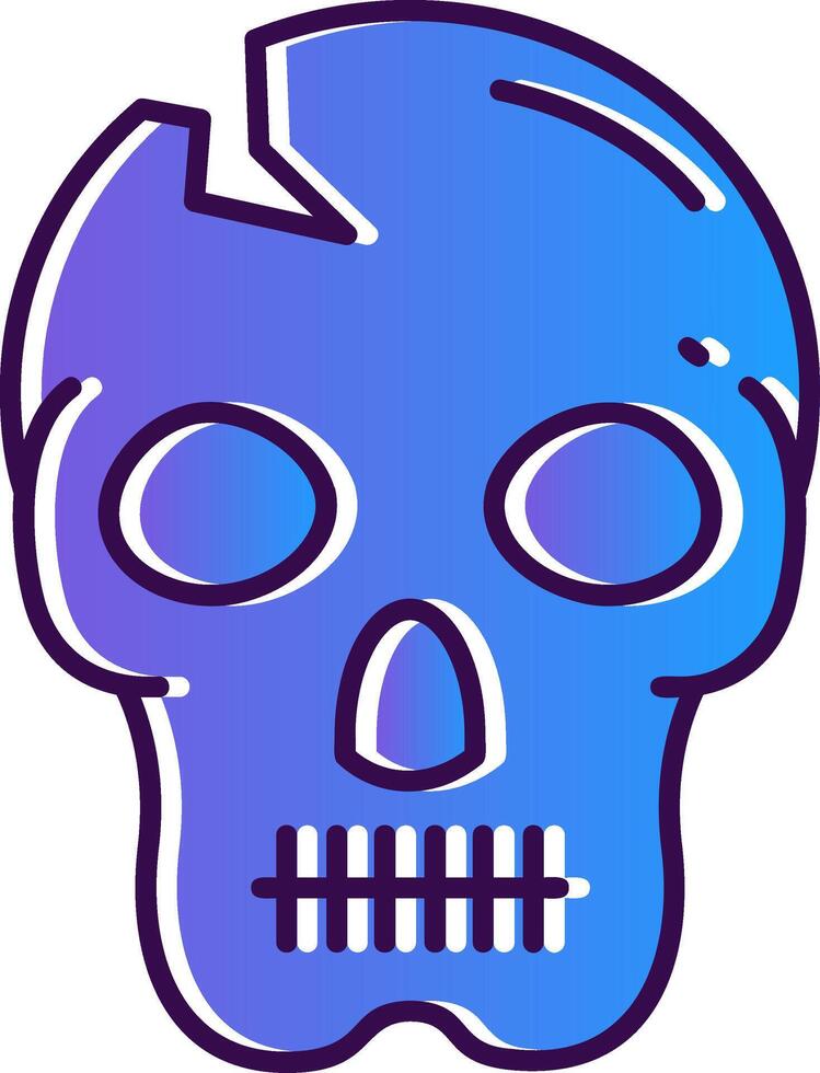 Skull Gradient Filled Icon vector