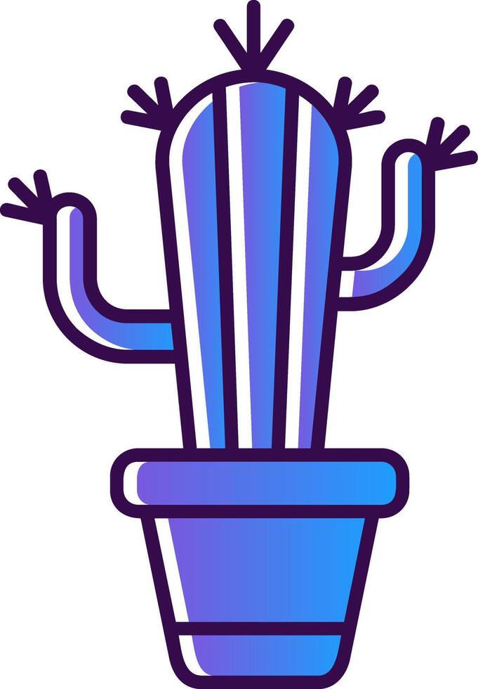 Cactus Gradient Filled Icon vector