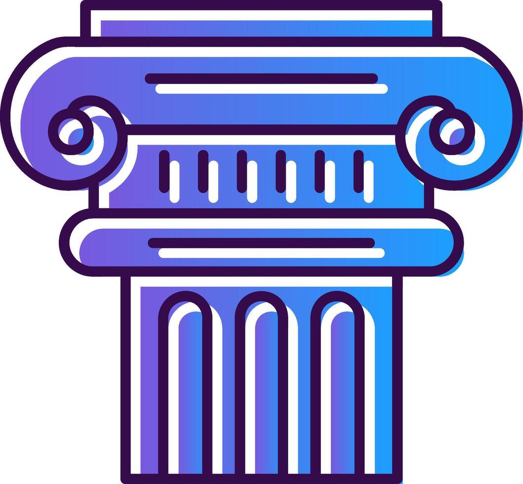 Pillar Gradient Filled Icon vector