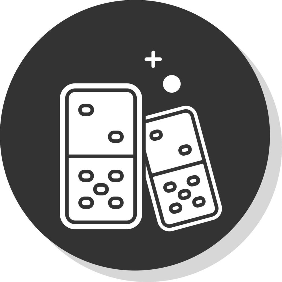 Domino Glyph Grey Circle Icon vector