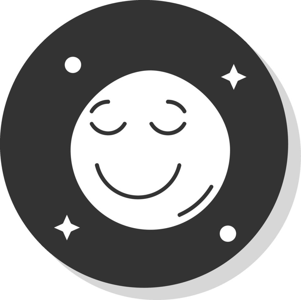Relieved Glyph Grey Circle Icon vector