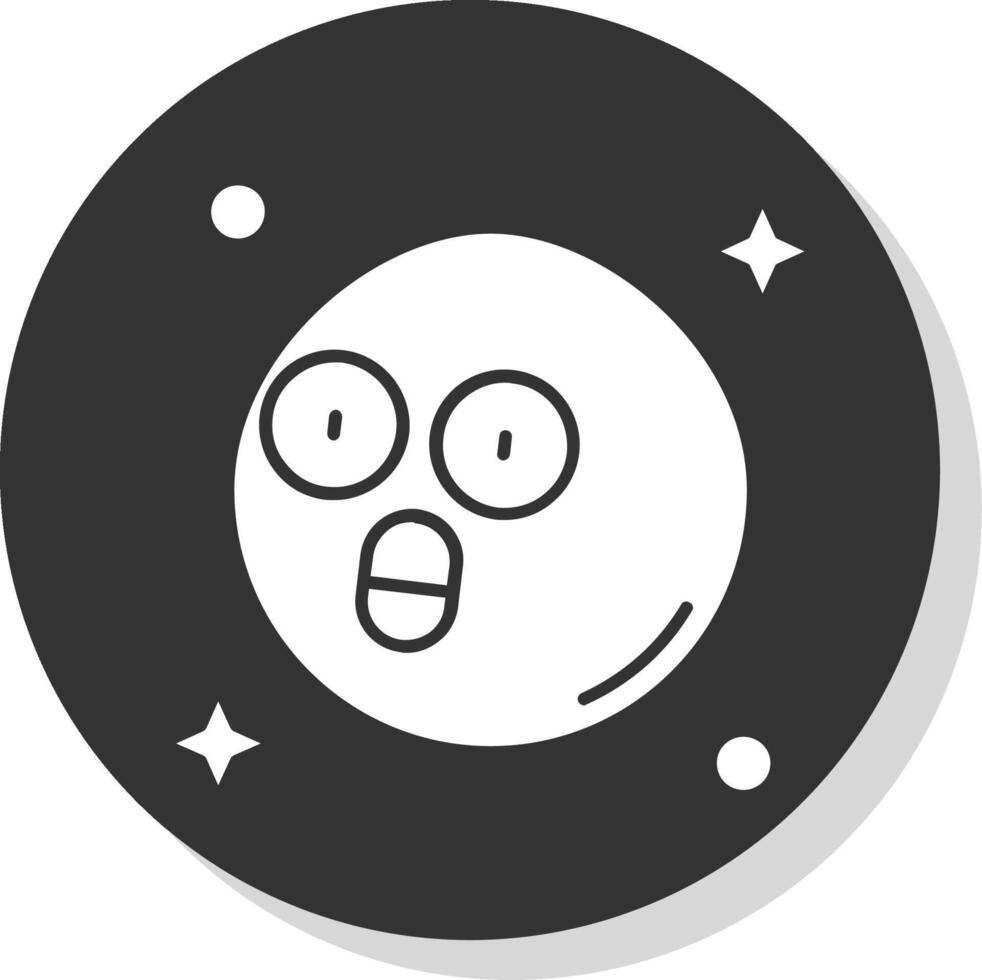 Surprised Glyph Grey Circle Icon vector