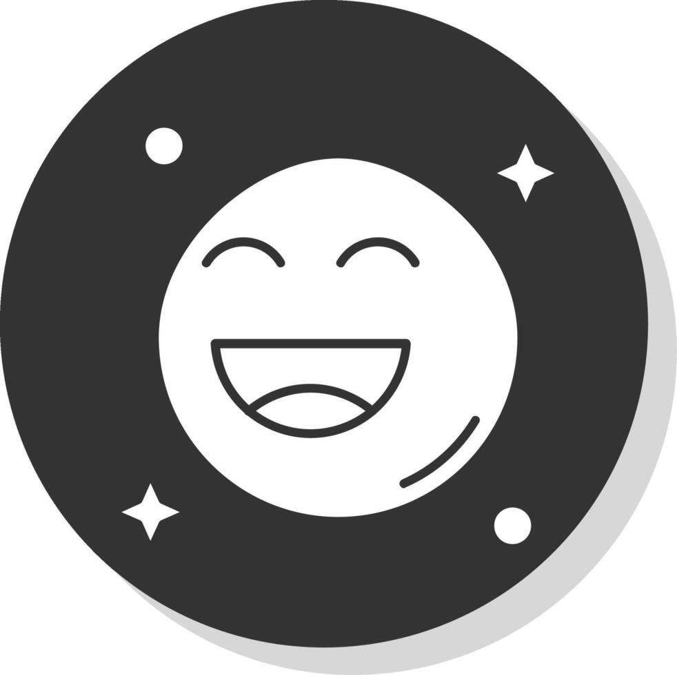 Happy Glyph Grey Circle Icon vector