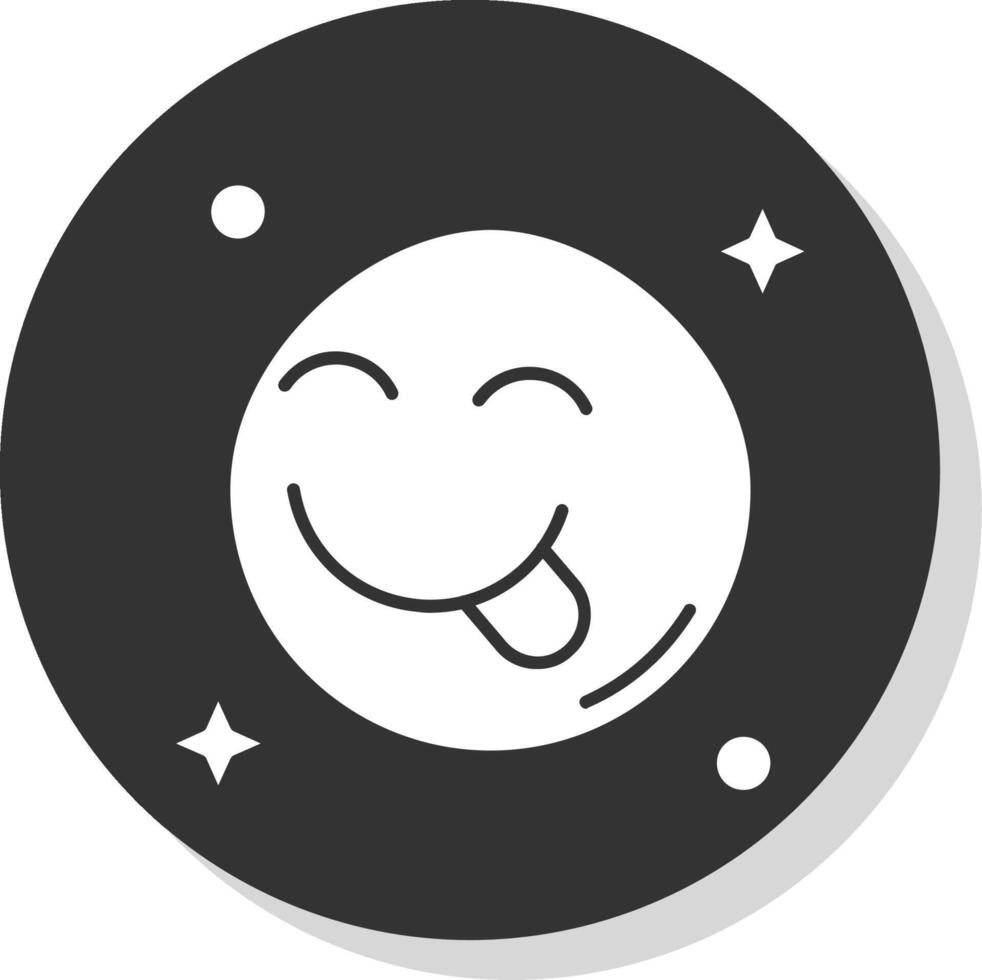 Tongue Glyph Grey Circle Icon vector