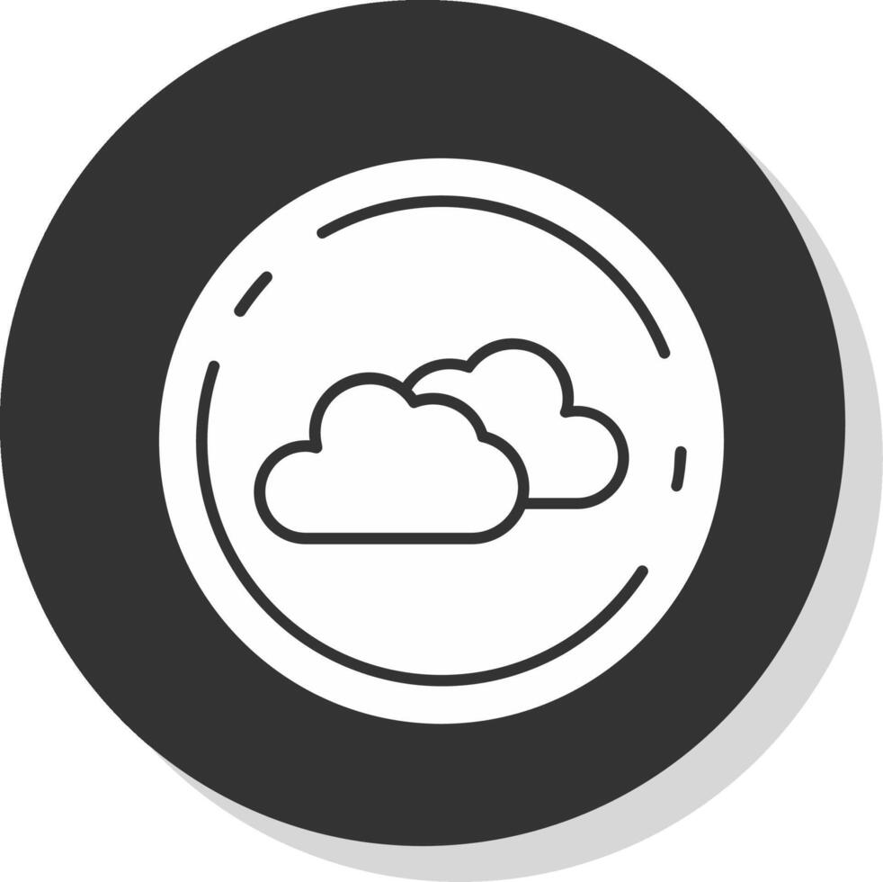 Cloud Glyph Grey Circle Icon vector