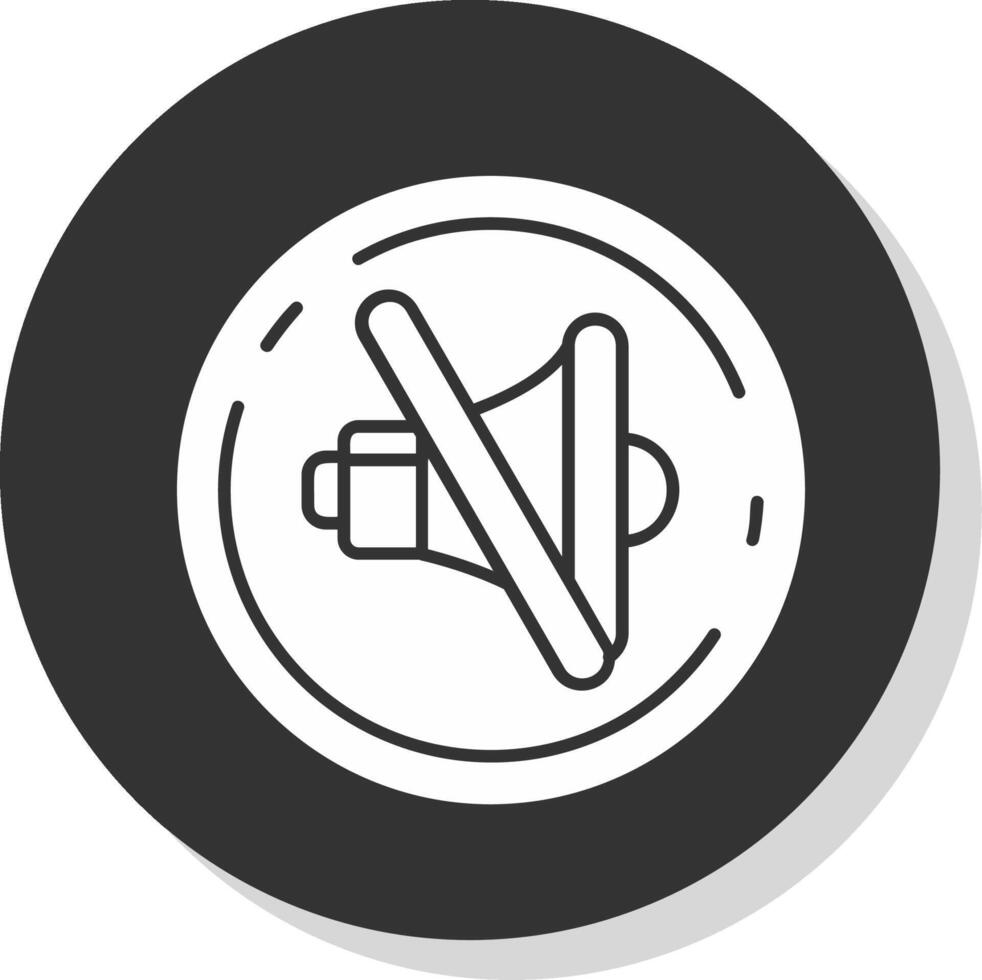 Mute Glyph Grey Circle Icon vector