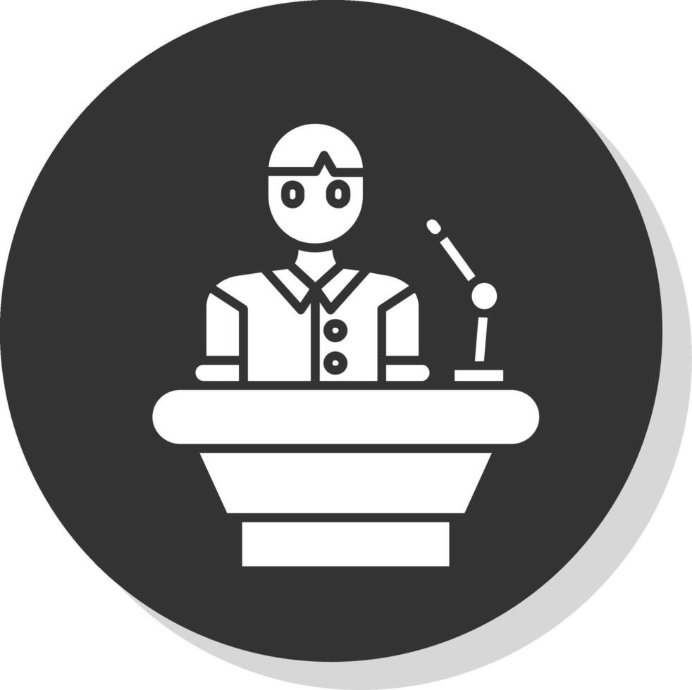 Lecturer Glyph Grey Circle Icon vector