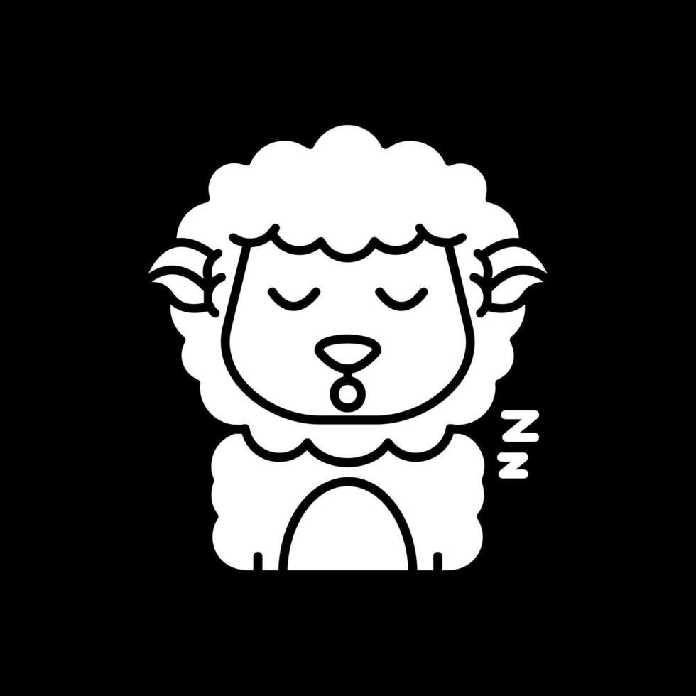 Sleep Glyph Inverted Icon vector