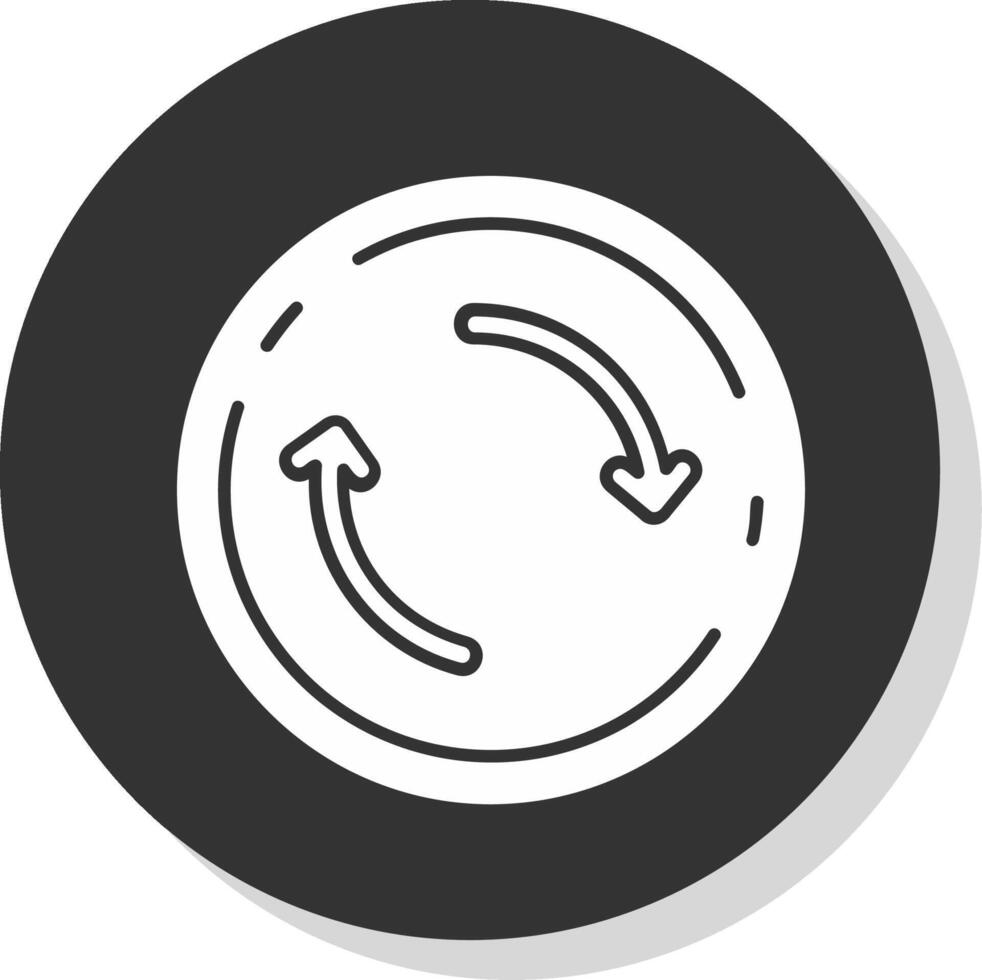 Refresh Glyph Grey Circle Icon vector