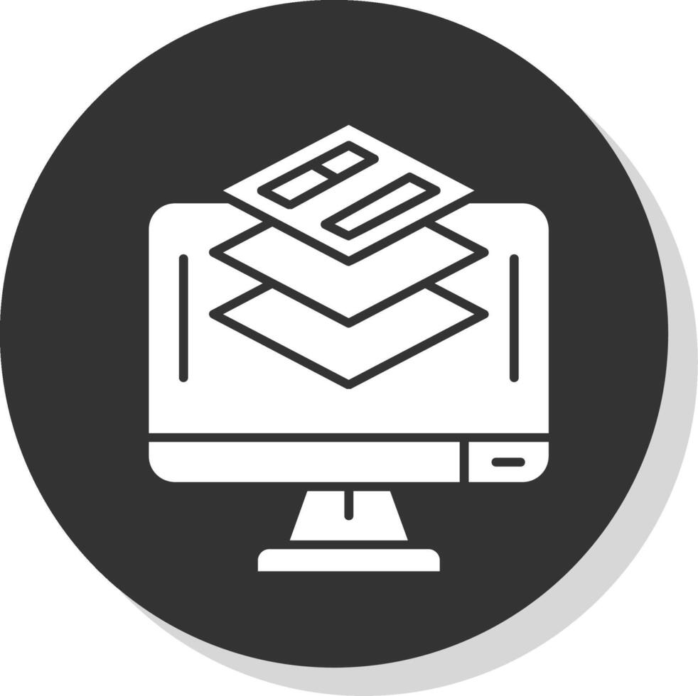 Layer Glyph Grey Circle Icon vector