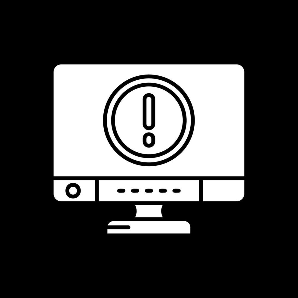 Error Glyph Inverted Icon vector