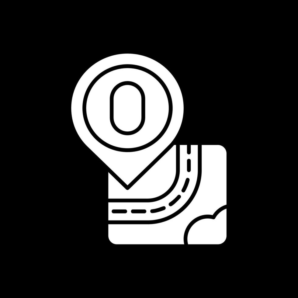 Zero Glyph Inverted Icon vector