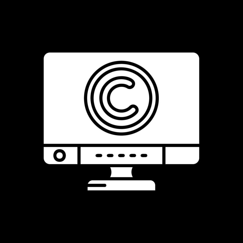 Copyright Glyph Inverted Icon vector