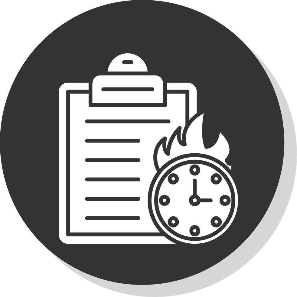 Deadline Glyph Grey Circle Icon vector