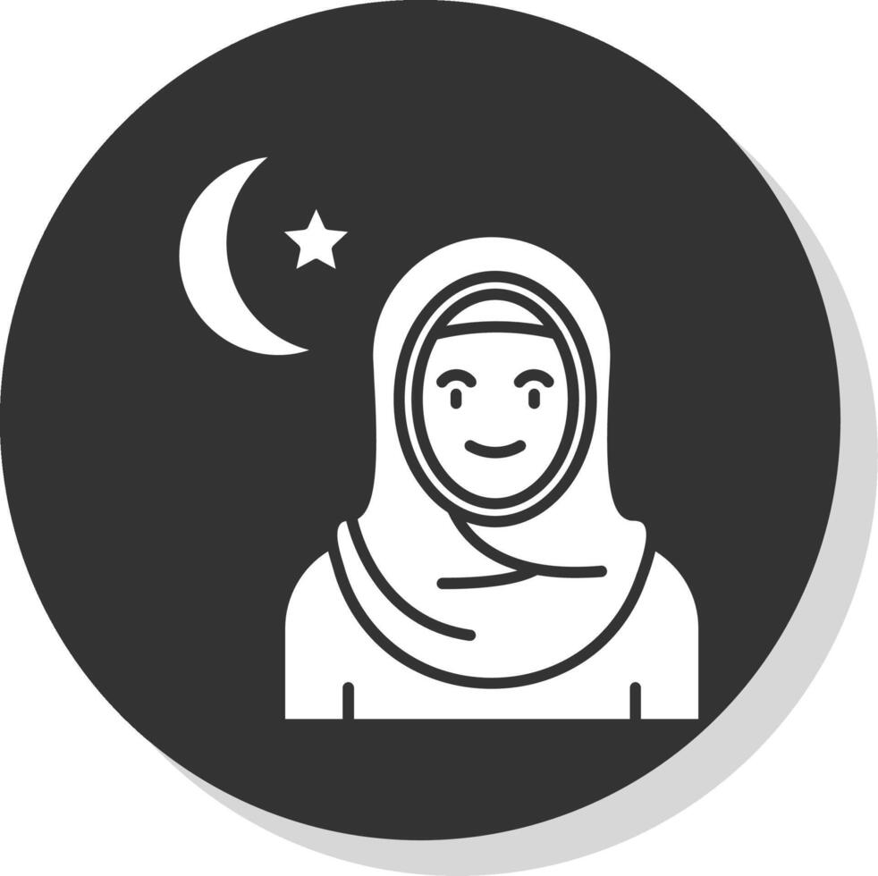 Muslim Glyph Grey Circle Icon vector