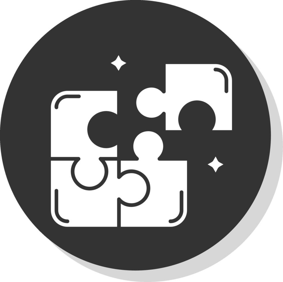 Puzzle Glyph Grey Circle Icon vector