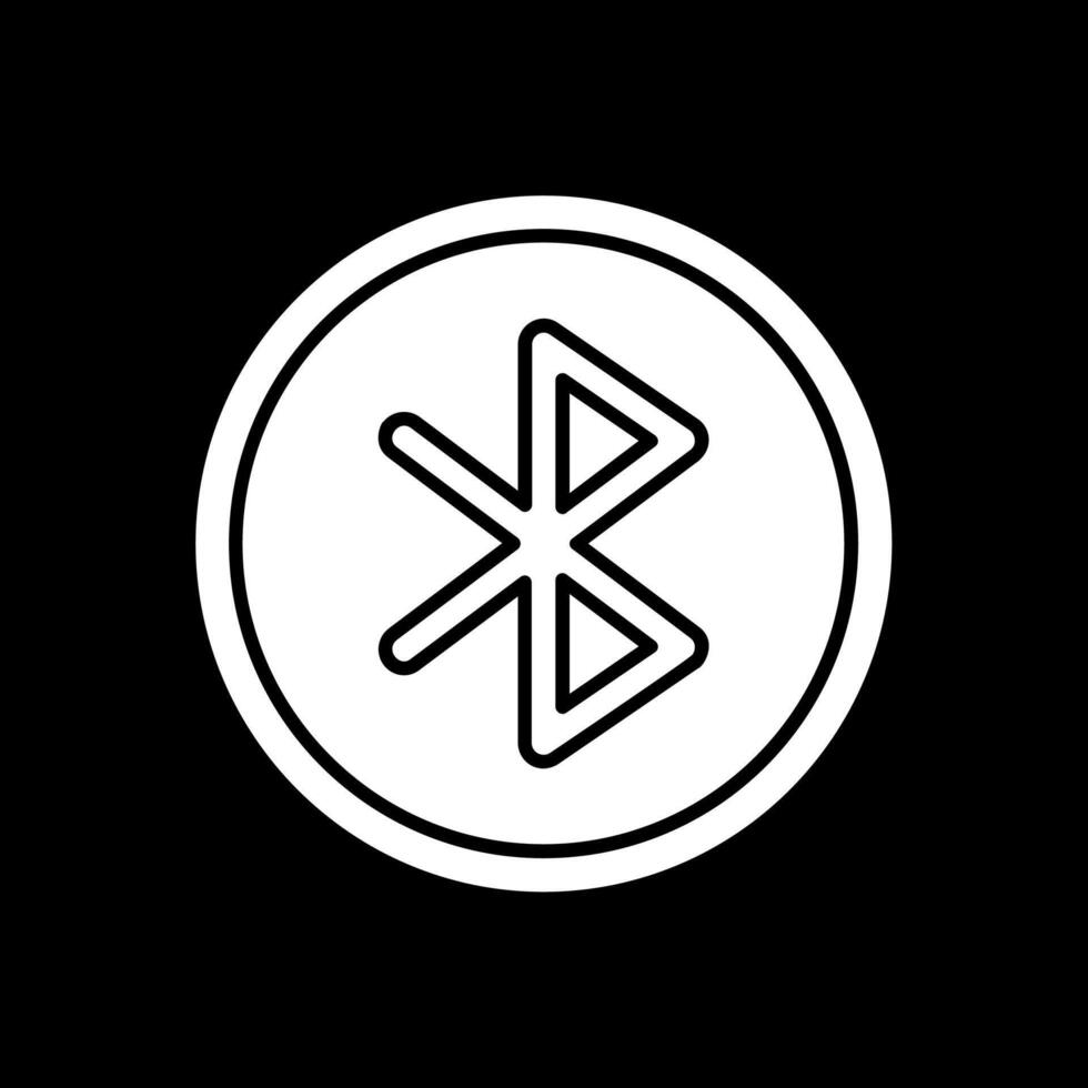 Bluetooth Glyph Inverted Icon vector