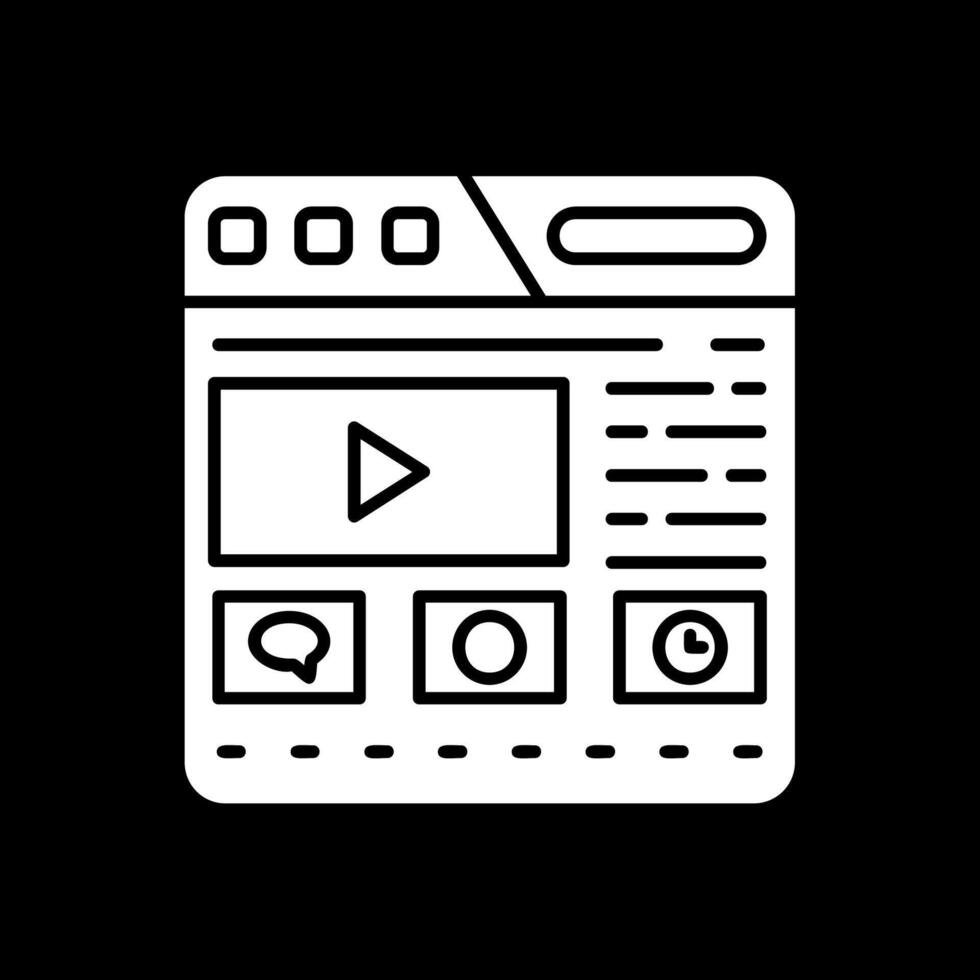 Website Glyph Inverted Icon vector