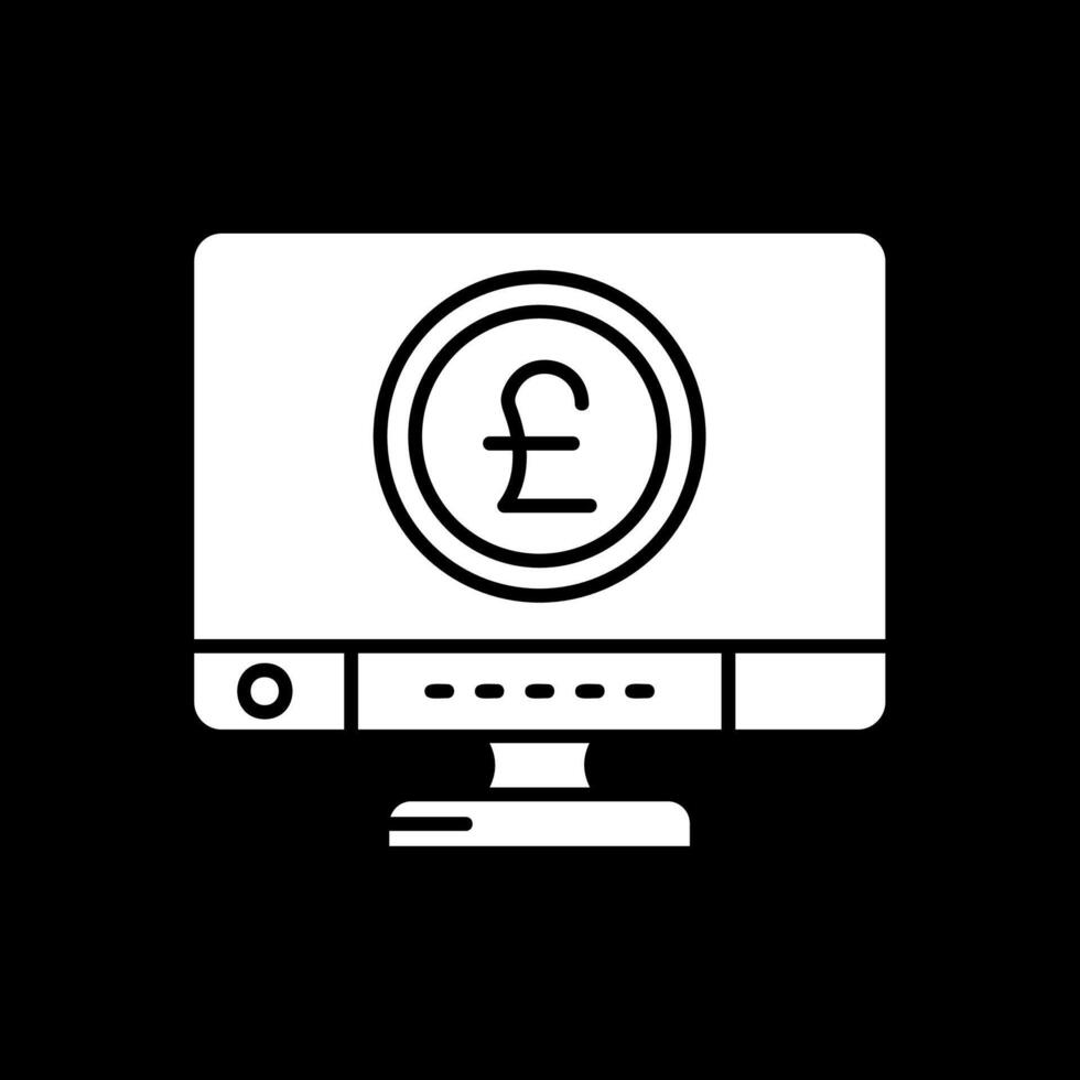 Pound Glyph Inverted Icon vector