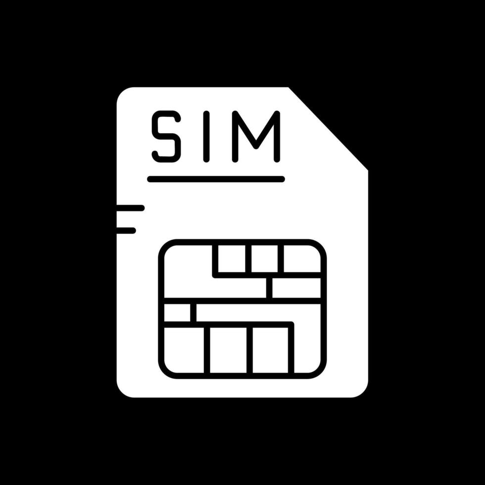 Sim Glyph Inverted Icon vector