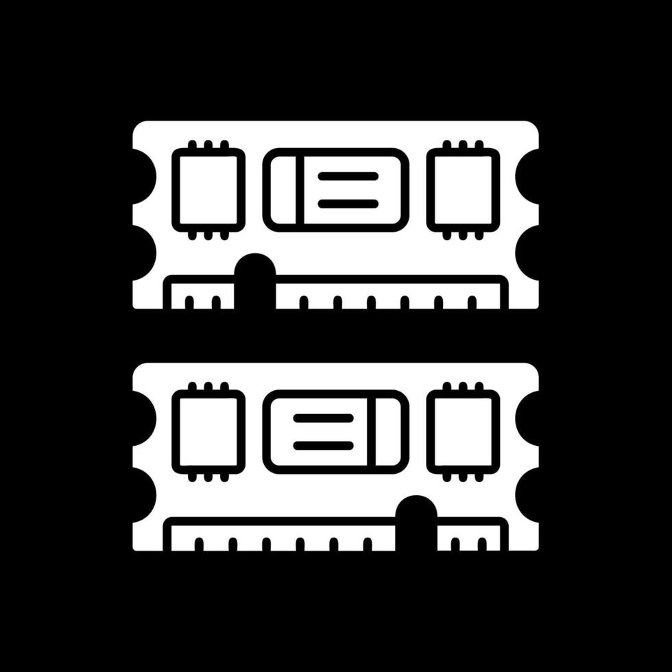 Ram Glyph Inverted Icon vector