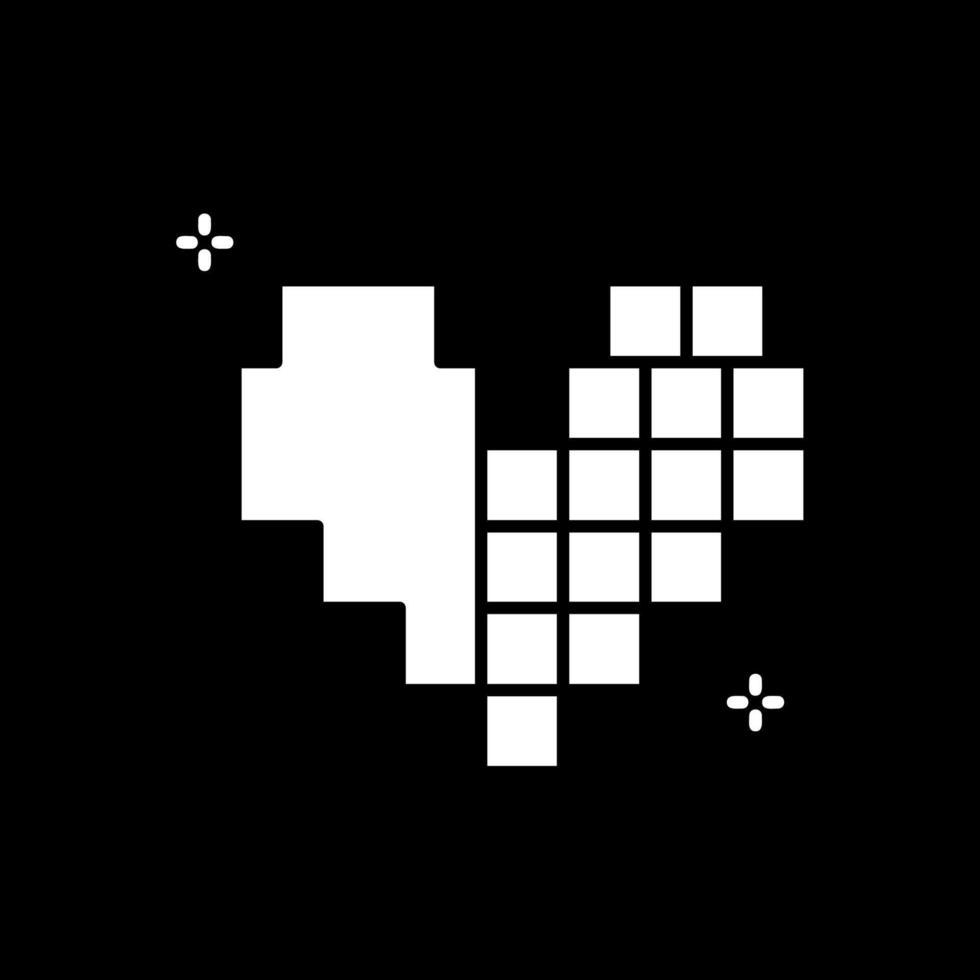 Pixel Glyph Inverted Icon vector