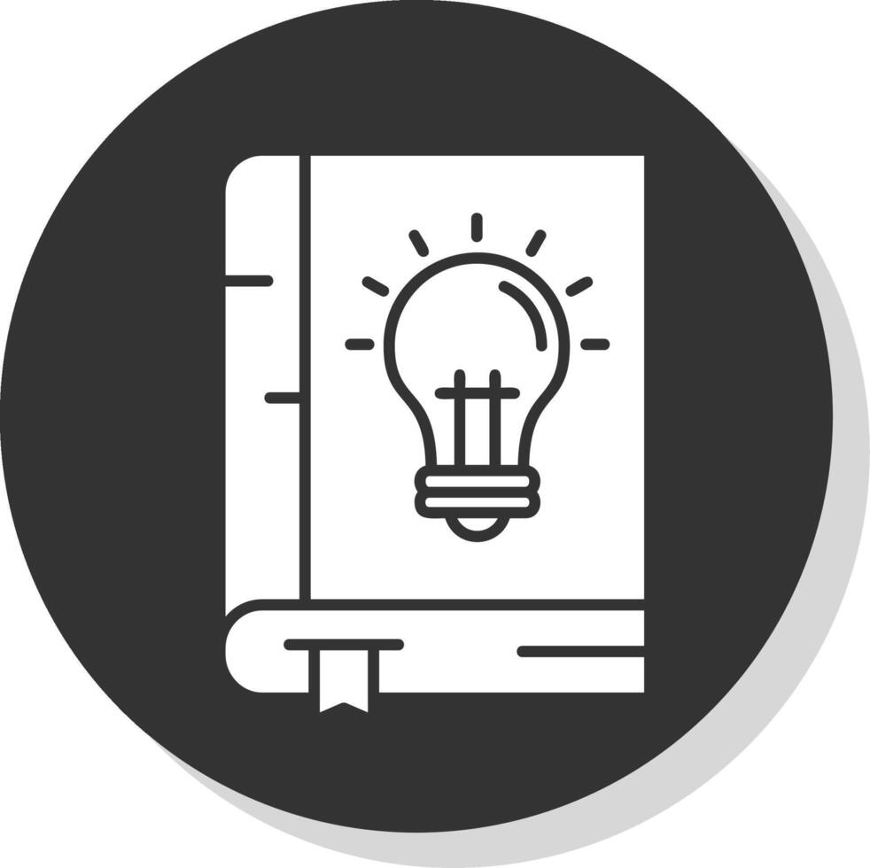 Knowledge Glyph Grey Circle Icon vector
