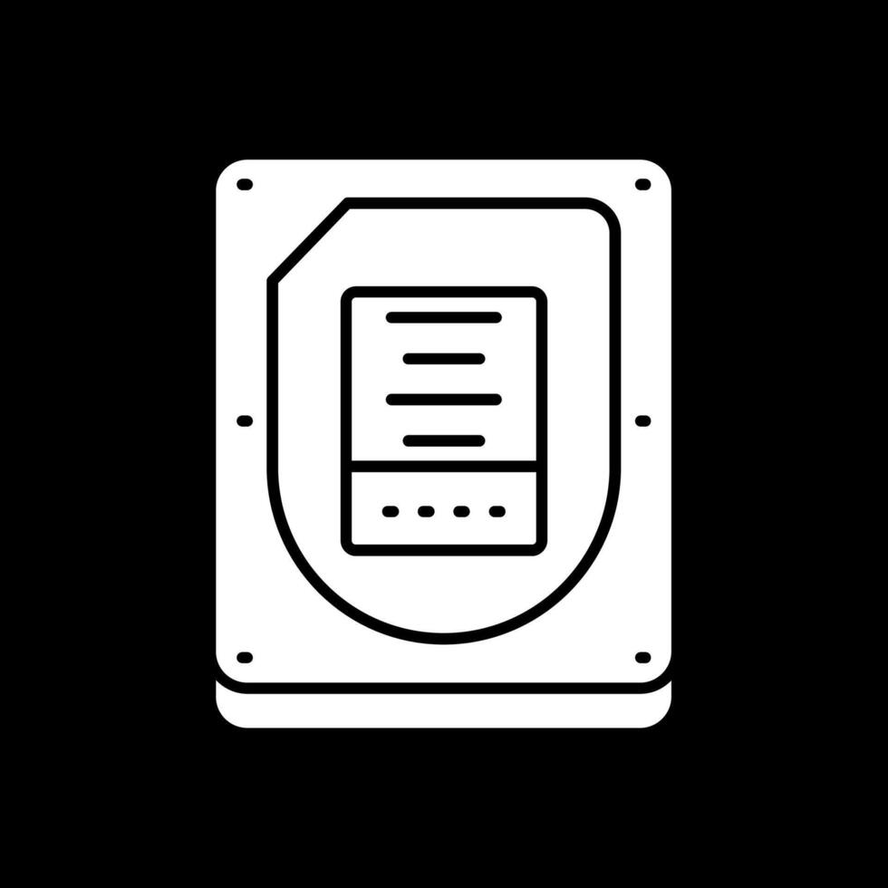 Disk Glyph Inverted Icon vector