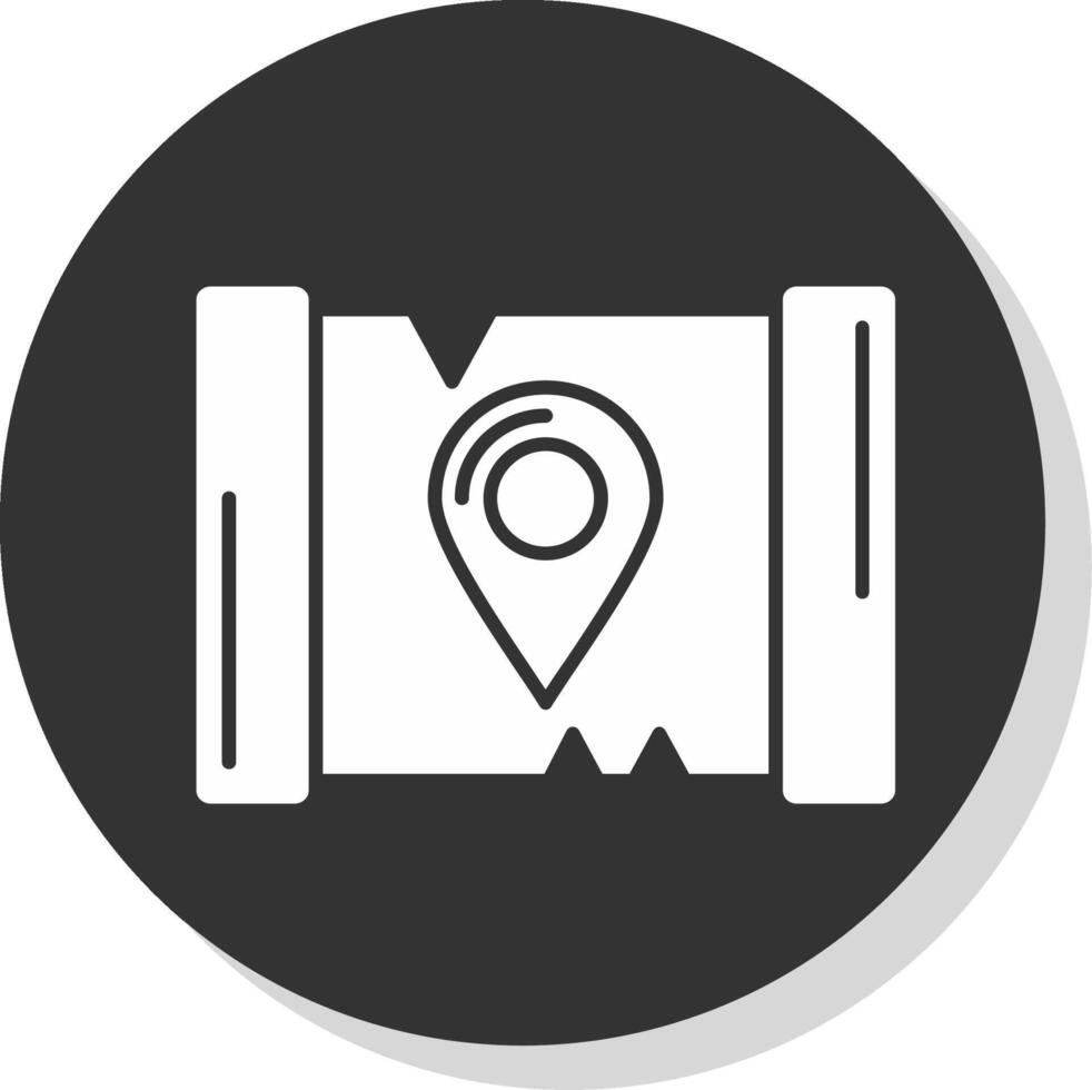 Map Glyph Grey Circle Icon vector