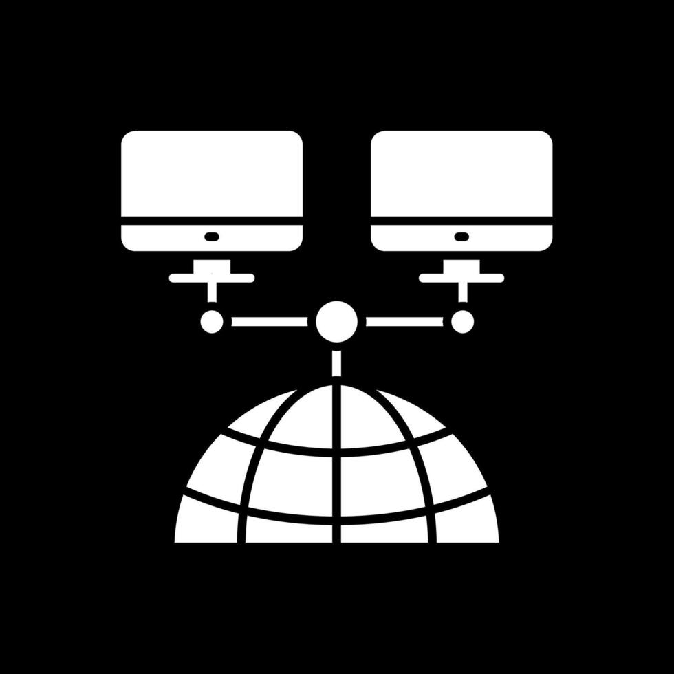 Network Glyph Inverted Icon vector