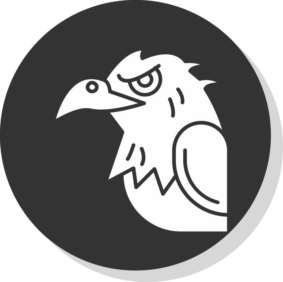 águila glifo gris circulo icono vector